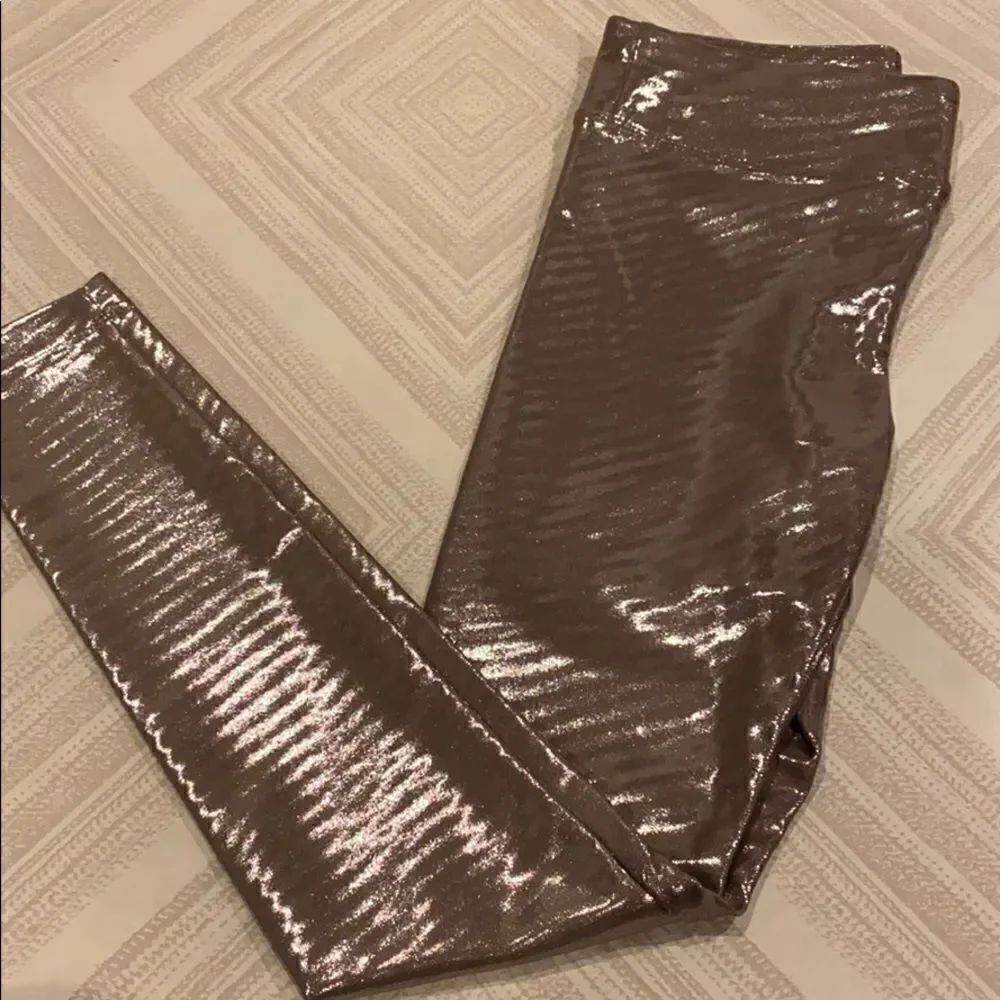 Koral Shimmer Stripe Tan Full Length Leggings